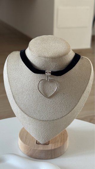 Collana girocollo cuore argentato donna