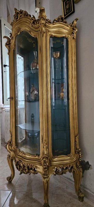 Vetrina Barocco Veneziano Foglia Oro