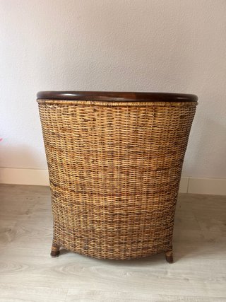 Sillón vintage mimbre y ratán + Lámpara de pie