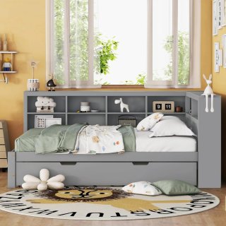 Sofá Cama Gris 140x200cm + Cama Extraíble