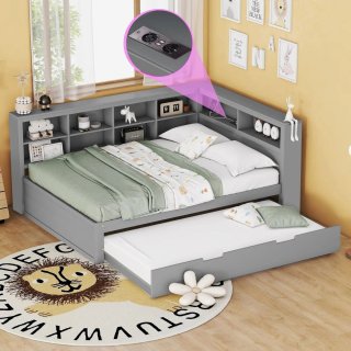 Sofá Cama Gris 140x200cm + Cama Extraíble