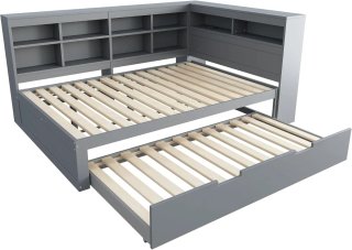 Sofá Cama Gris 140x200cm + Cama Extraíble