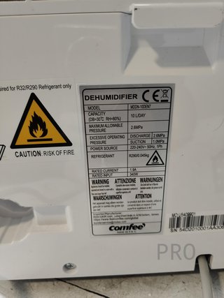Deumidificatore 10 litri - Comfee