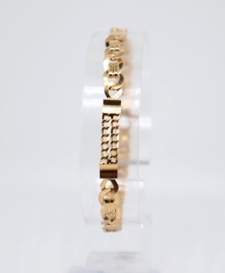 J-0881 Pulsera Oro 18K Eslabón Bismark Combinado
