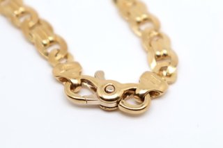 J-0881 Pulsera Oro 18K Eslabón Bismark Combinado