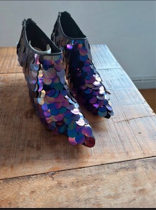 Botines Zara Lentejuelas Tornasoladas