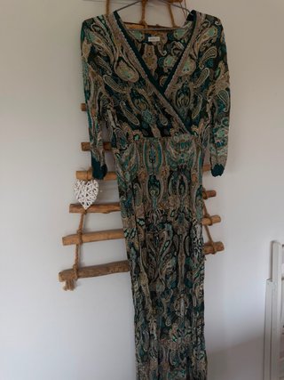 Vestido largo estampado paisley