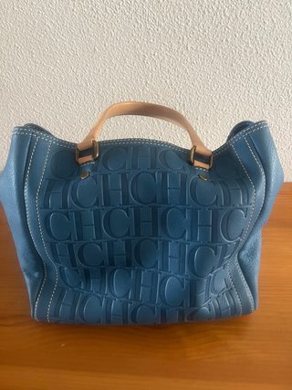 Bolso Carolina Herrera Azul Como Nuevo
