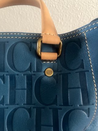 Bolso Carolina Herrera Azul Como Nuevo