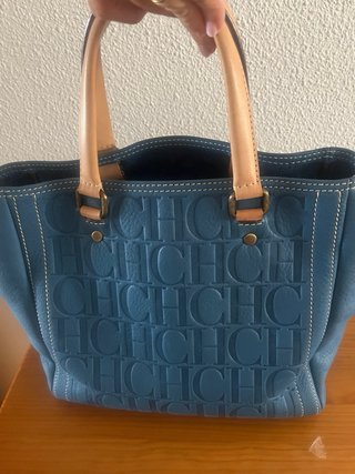 Bolso Carolina Herrera Azul Como Nuevo