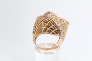 J-0882 Anillo Cruz Oro 14K Circonitas