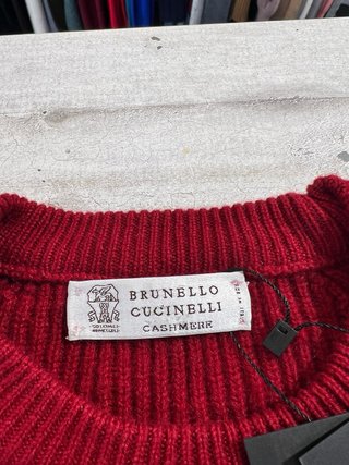 Maglione Brunello Cucinelli Cashmere Uomo Rosso XL