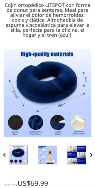 Cojín Ortopédico LITSPOT Donut Azul