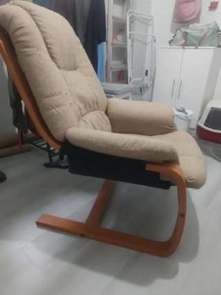 Sillón hamaca tela y madera