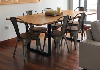 Mesa de comedor madera y metal