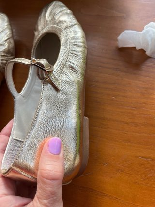 Bailarinas TOP3 SHOES doradas plisadas