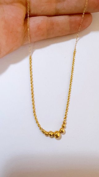 Collana Funetta con sfere in oro giallo 18kt 750