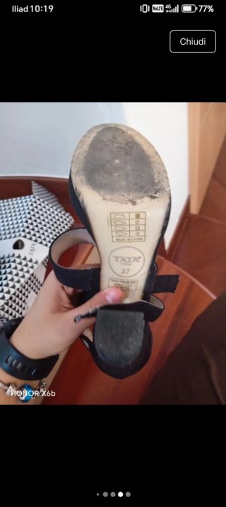 Scarpe con tacco nere in velluto n.37