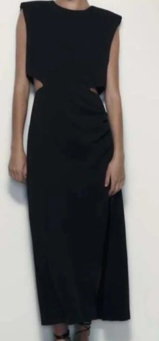 Vestido largo Zara Negro Talla L con Aberturas