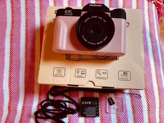Cámara Fotos Rosa 6K Ultra HD