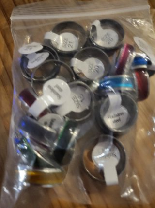Anillos Acero Azul Dibujos Talla 18