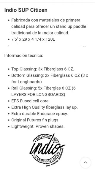 Tabla SUP INDIO Endurance Citizen 7,5 pies y 120L