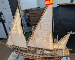 Maqueta velero guerra artesanal S.XVIII-XIX