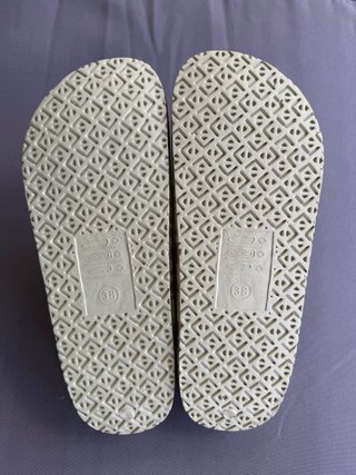 Chanclas Natura Doble Hebilla Beige/verde oliva