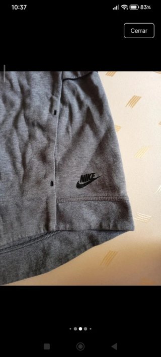 Chaqueta Nike Tech Fleece gris cremallera S UNISEX