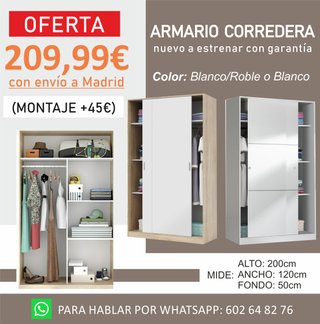 Armario Corredero Blanco Nuevo
