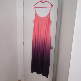 Vestido largo degradado rosa y morado