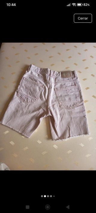 Bermudas vaqueras Bershka slim fit rosa claro