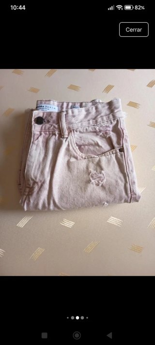 Bermudas vaqueras Bershka slim fit rosa claro