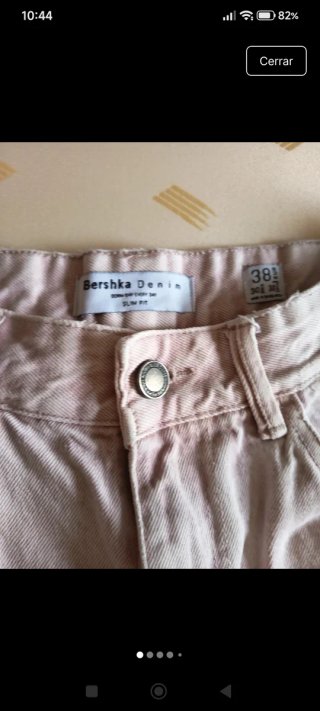 Bermudas vaqueras Bershka slim fit rosa claro