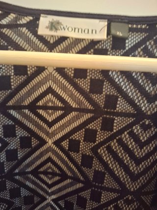 Kimono calado negro con flecos