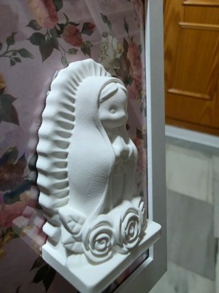 Cuadro Virgen Niña Flores Rosas