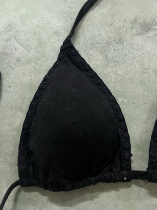 Top bikini negro efecto piel talla M