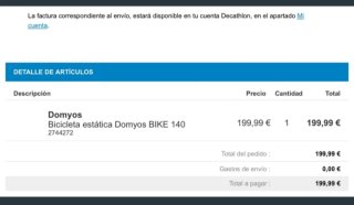 Bicicleta Estática DOMYOS 140