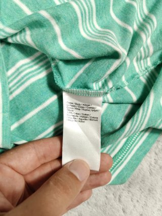 T-shirt Lacoste righe verde/bianco uomo