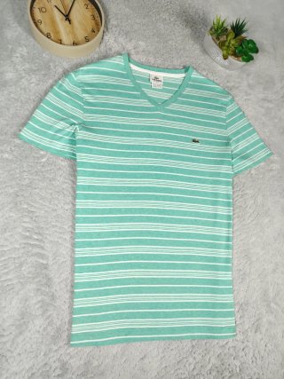 T-shirt Lacoste righe verde/bianco uomo