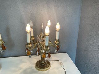 Candelabros antiguos con luz (2 unidades)