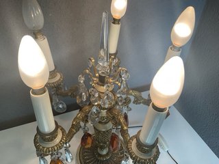 Candelabros antiguos con luz (2 unidades)