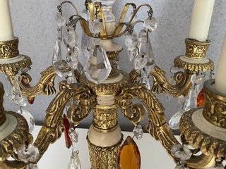 Candelabros antiguos con luz (2 unidades)