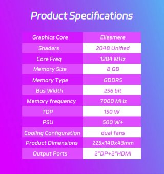 Tarjeta Gráfica SOYO RX580 8GB DDR5