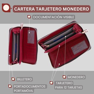Monedero Don Algodón Mujer Rojo y Dorado