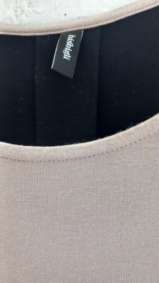 Abito viscosa beige e nero,nuovo tg 46