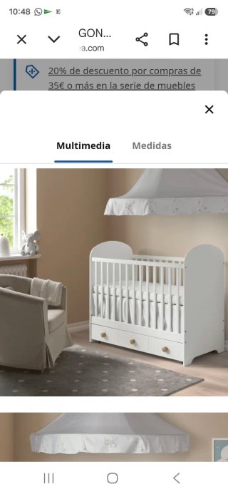 Cuna infantil Ikea 3 cajones