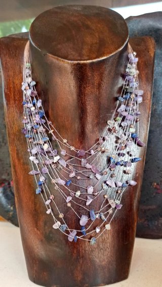 Collar lapislázuli y amatistas