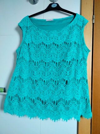 Camiseta Sayle encaje turquesa talla XL