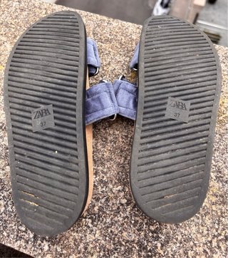 Sandalias Zara Tiras, plantilla Piel Talla 37